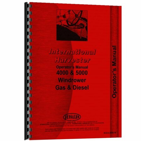 AFTERMARKET Fits International Harvester 5000 G and D Windrower Tractor Operator Manual RAP73279